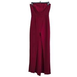 White House Black Market Strapless Burgundy Jumpsuit
